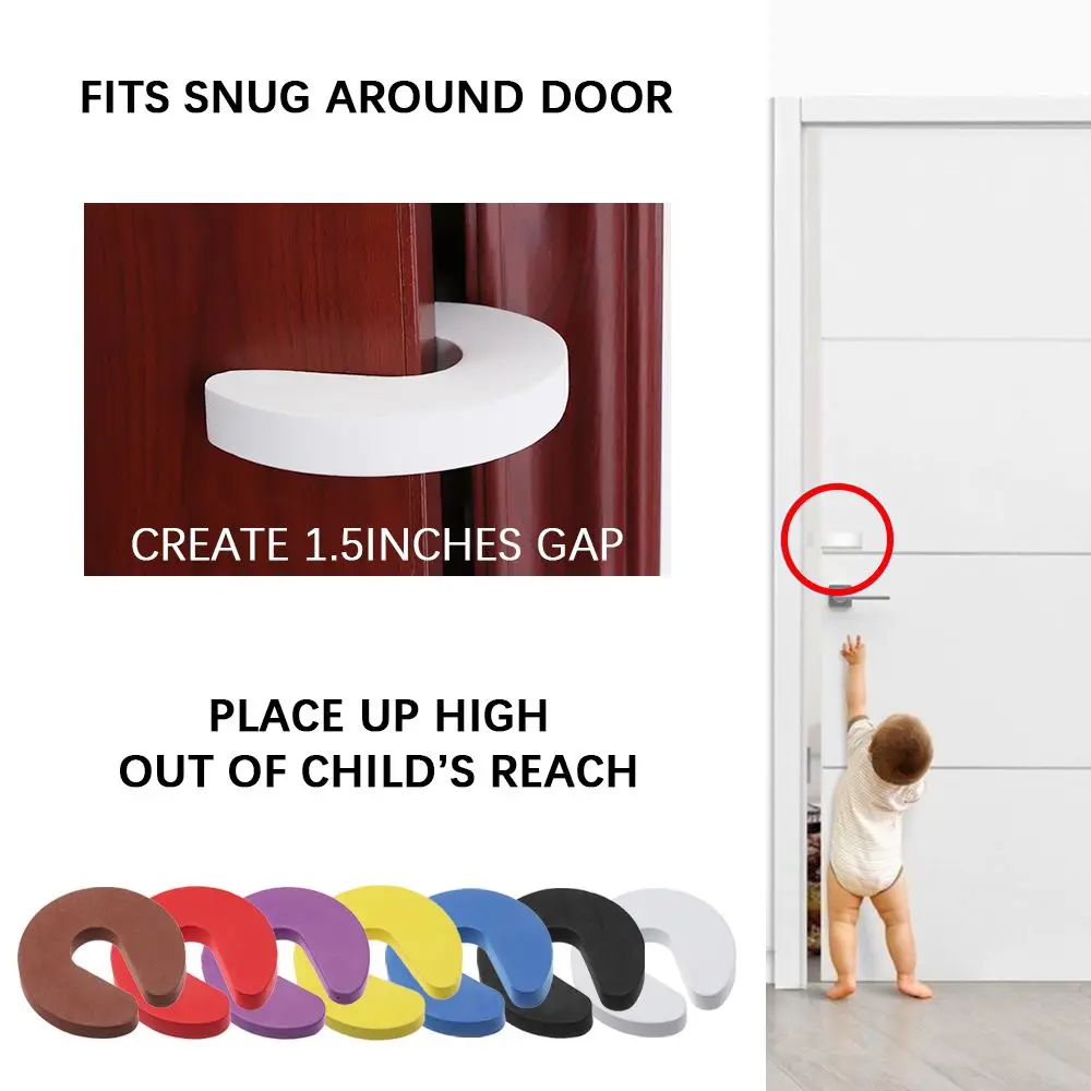 4Pcs/Lot Protection Baby Safety Locks Children C Shape Security Cabinet Locks Door Clip Kids Finger Safe Soft Foam Door Stopper door child locks