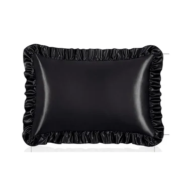 1 PC Ruffle Satin Silk Pillowcase for Hair and Skin, Silky Pillow Shams Satin Ruffled Pillowcase 1