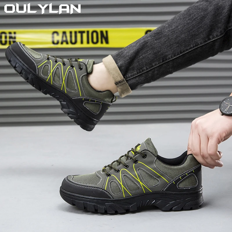 Oulylan Men's Hiking Shoes Outdoor Shoes Wear-resistant Men Trekking Walking Hunting = Sneakers Comfortable Running Shoes