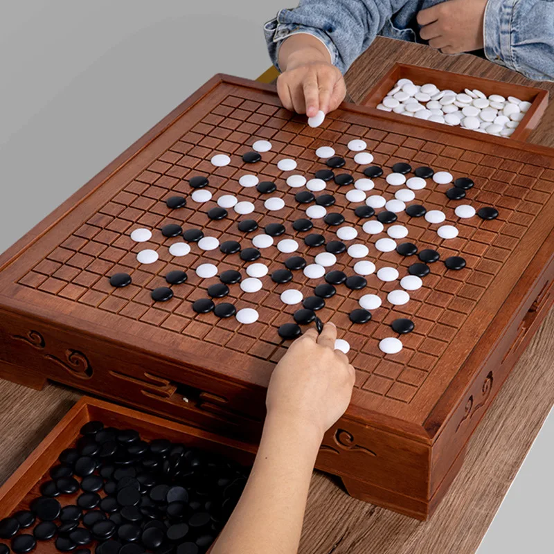 쉬운 보관용 탁상용 서랍, 나무 체스 서랍, 체스 테이블 게임, 중국 체스 및 Weiqi 세트, 보드 게임, 비즈니스 선물