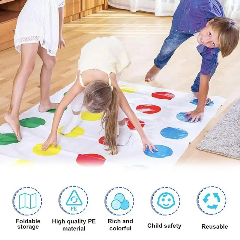 Body Twisting Game Twisting Game Activity Mat Party Games For Fun Family Game Night Twist Poses Large Mat Balance Mat 4