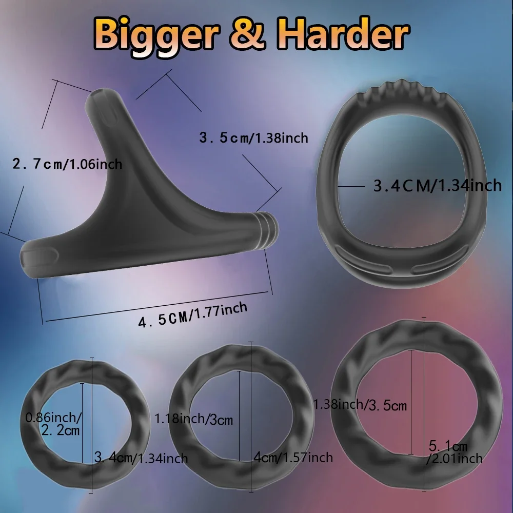 Penis Ring Silicone Ejaculation Delay Cock Rings Dick Erection Cockring Male Chastity Adult Sex Toys For Men Lock Sperm Trainer
