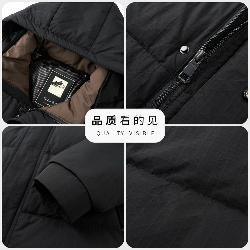 YX-2603 Men's Winter New Down Jacket Thickened Warm Extreme Cold White Duck Down Short Jacket Casual Youth Business