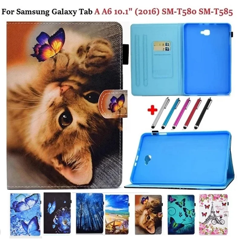 Samsung Galaxy Tab A A6 10.1 Case Funda SM-T580 T585 Tablet Cute Kids Animal Cover