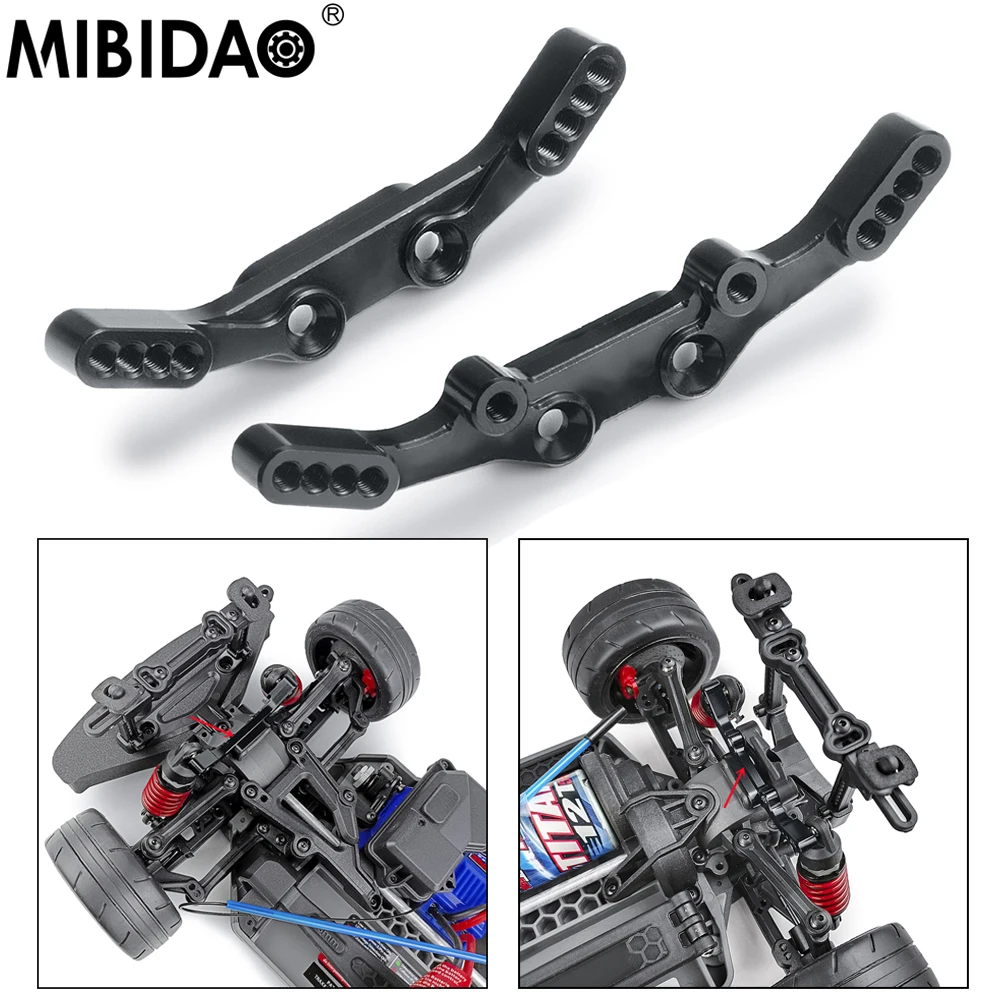 

MIBIDAO Metal Front Rear Shock Mount Damper Stand Fixing Plate For 1/10 RC Crawler 4-Tec 2.0 VXL AWD #83076-4 Parts