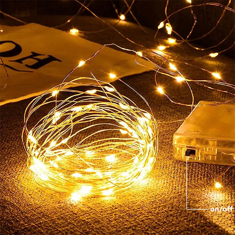 Enchanting LED Fairy Lights - Battery-Powered Silver Wire String