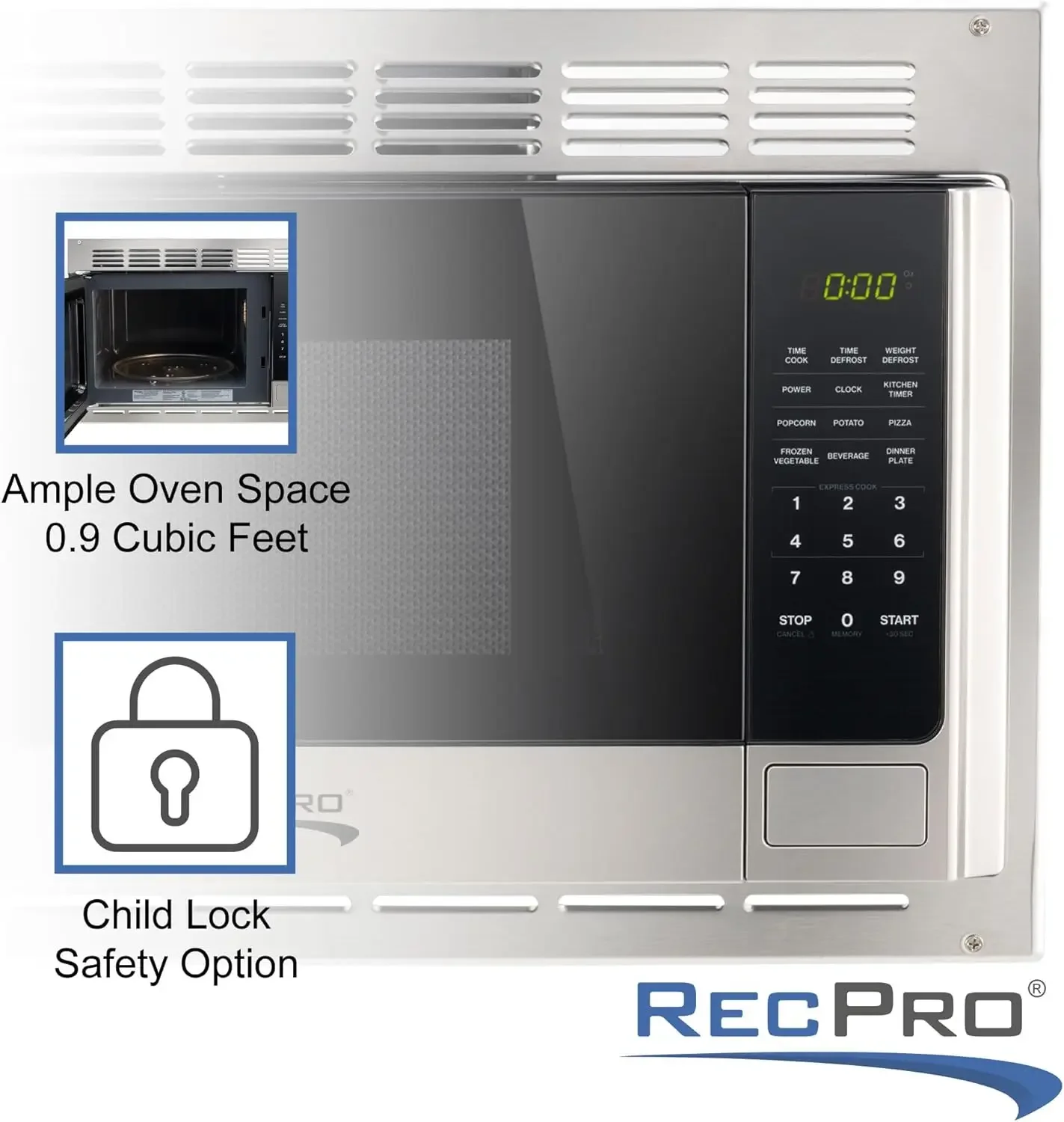 Microwave with Trim Kit | 1.0 Cu. Ft. | 900W | Direct Replacement for Greystone and High Pointe (Stainless Steel) 4