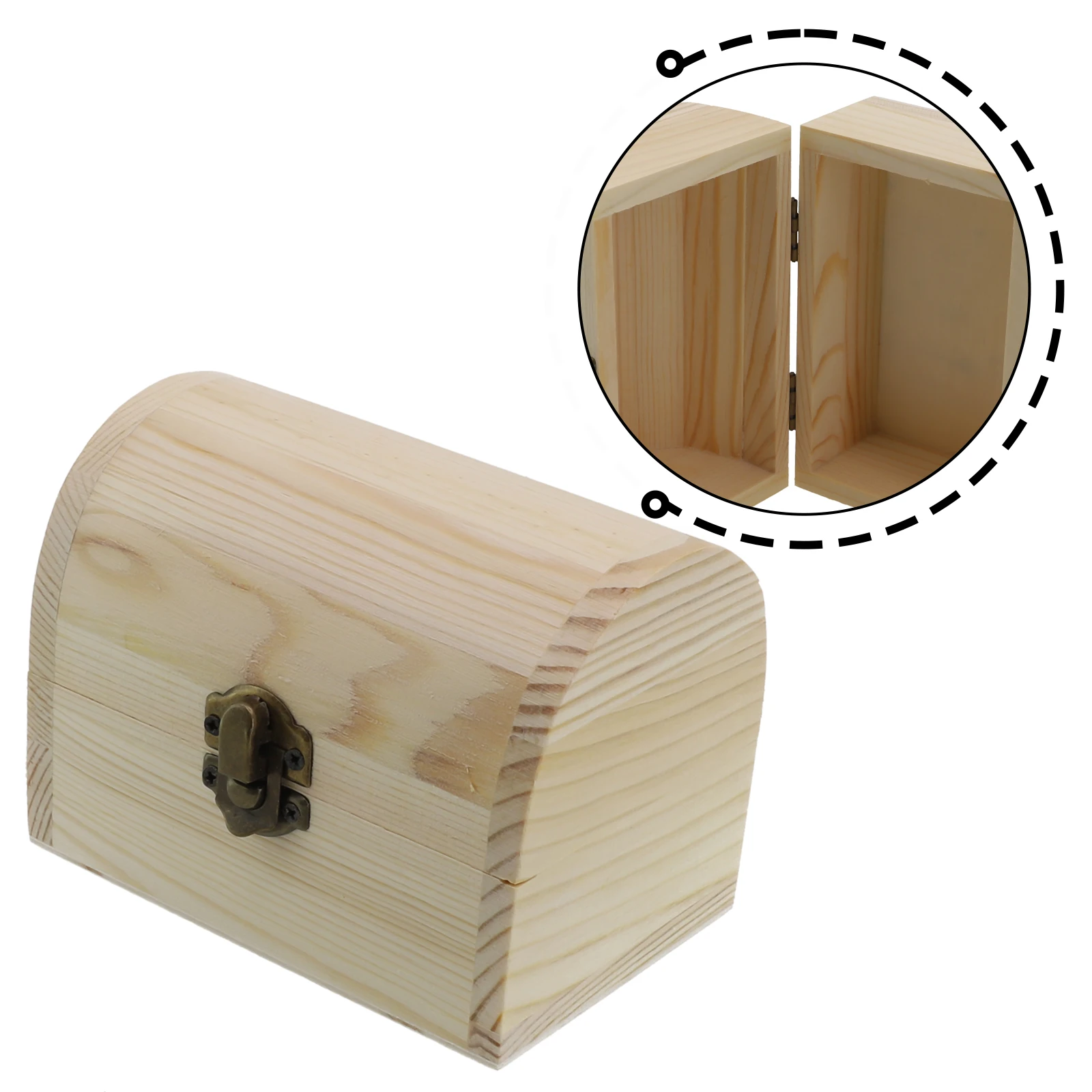 Wooden Keepsake Storage Box - Plain Craft Decor for Jewelry, Trinkets, and Weddings