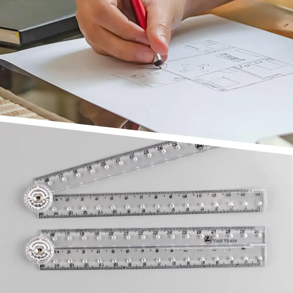 

Transparent Folding Ruler Protractor Student Drawing Template Ruler Ruler Drawing Architect Template Measuring Ruler Drafti U2U1