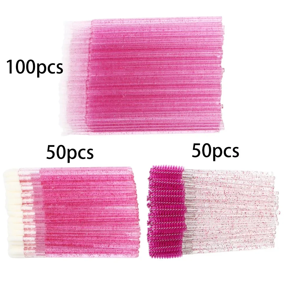 200pcs 일회용 립 세트 마스카라 완드 마이크로 브러쉬 브러쉬 속눈썹 연장 용 브러쉬 애플리케이터 면봉 눈썹 메이크업 도구