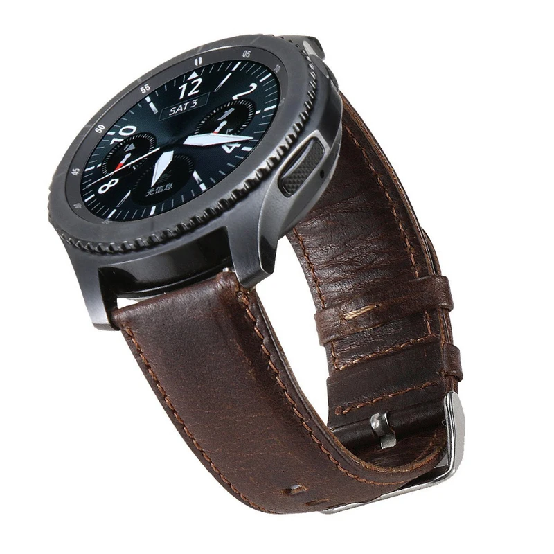 

Leather Strap For Samsung Galaxy watch 46mm Gear S3 Frontier/Classic S 3 22mm watch band correa bracelet belt amazfit 45 3pro