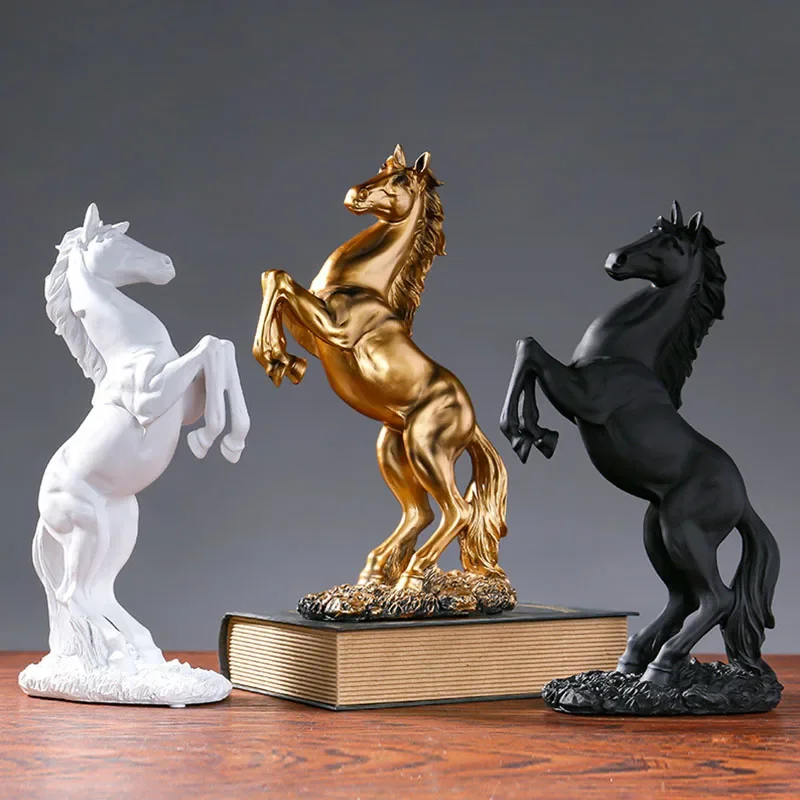 

Resin Horse Figurines for Interior Gain An Immediate Victory Feng Shui Lucky Statue Home Office Living Room Decortion