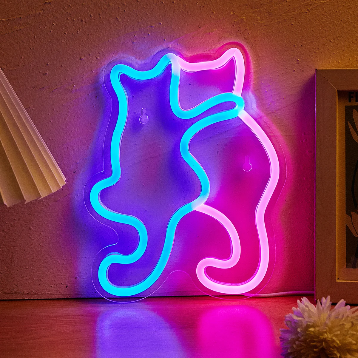 Chi-buy Cat LED Neon Sign USB Powered Neon Signs Night Light 3D Wall ...