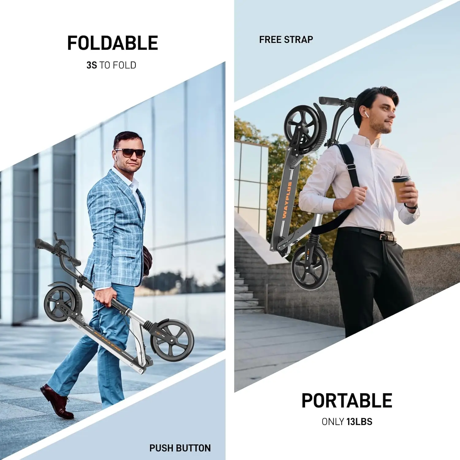 Kick Scooter for Ages 6+,Kid, Teens & Adults. Max Load 240 LBS. Foldable, Lightweight, 8IN Big Wheels for Kids, Teen and Adults