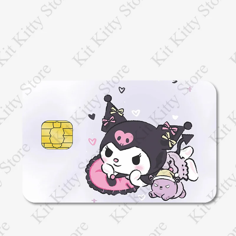 thumbnail image 1 of Sanrios Anime tarjeta pegatina cubierta Kuromi Hello Kittys película de dibujos animados funda de piel para tarjeta de débito de crédito pegatinas impermeables Diy calcomanía, 1 of 5