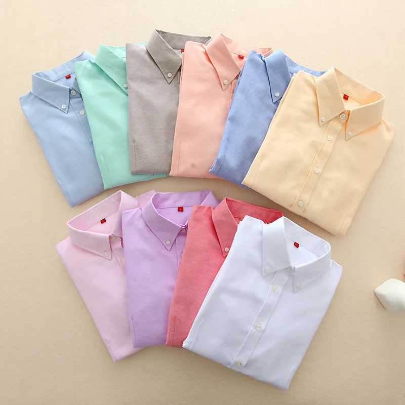 Camisa Oxford Camisetas Modernas De Mujer Vestir Manga Larga