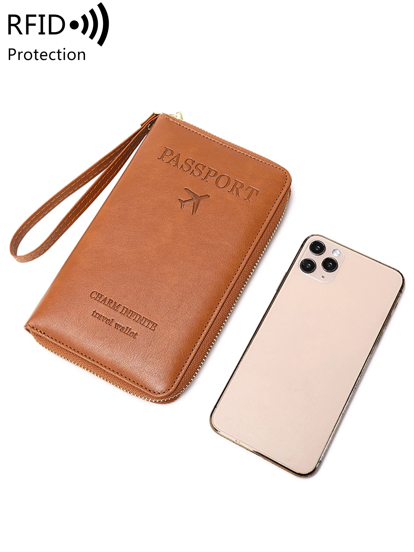 Travel Wallet Ticket Holder With RFID Blocking Cover For Passport