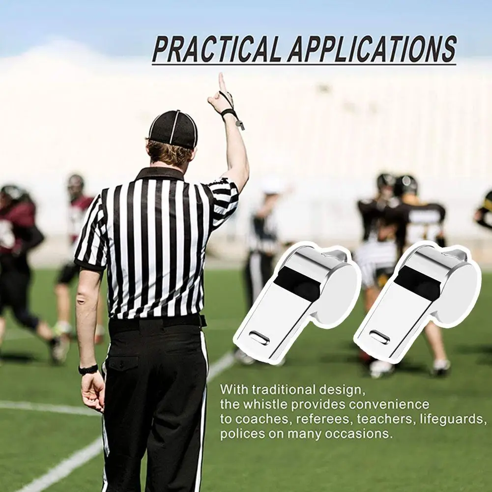 

Спортивный металлический футбольный канат для регби из нержавеющей стали со свистком, футбольный тренировочный инструмент, свисток для чарлидинга R2E6