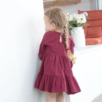 Full Sleeve Toddler Baby Girl Dress Cotton Solid Full Sleeve Infant Dress 5
