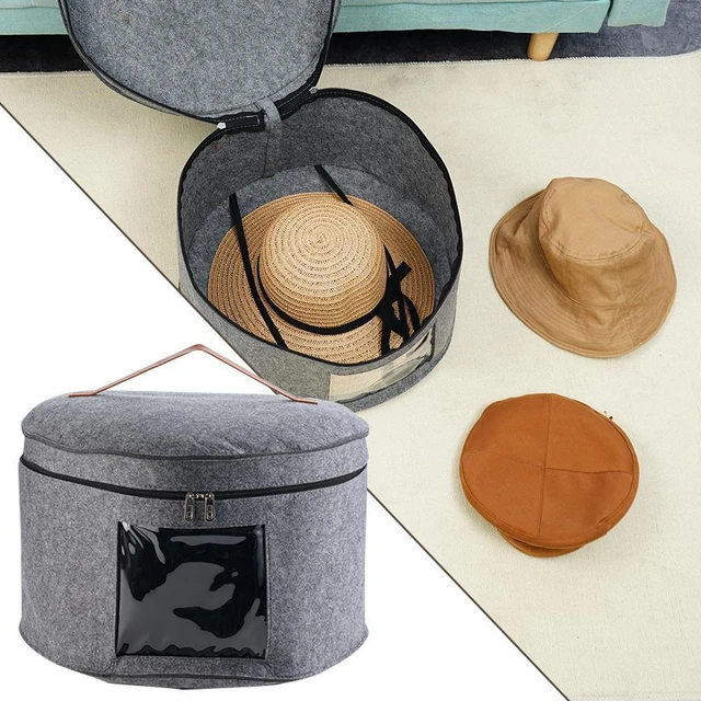 Felt Hat Box Organizer Round Travel Hat Boxes Hat Boxes With Bucket Dirty  Clothes Lid Storage Sundries Dustproof U8F5 - AliExpress