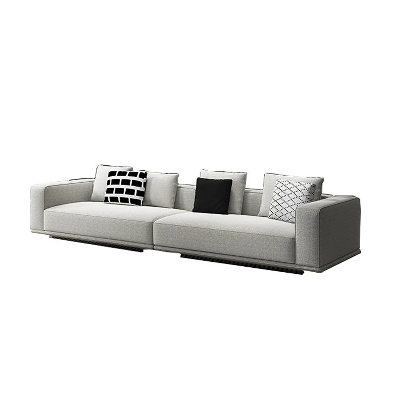 

Italian minimalist horizon straight sofa, living room, three person fabric sofa living room sofa