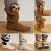 RAISE YOUNG One Pair 3D Knit Floor Socks Velvet Crochet Anime Socks Winter Kids Boy Mid-tube Sock Perfect Christmas Gift Socks