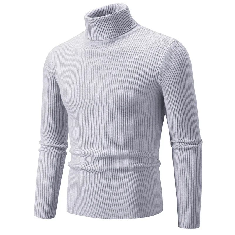 Men Turtleneck Sweater Pullover Knitted Warm Casual turtleneck sweater basic sweater jacquard sweater