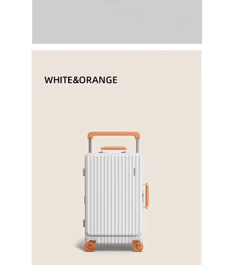 MUXING Breites Trolley-Gepäck mit Frontöffnung, multifunktional, für Damen, 20 Zoll, klein, leicht, Boardingbox, 24 Zoll Herrenkoffer – Detail 8