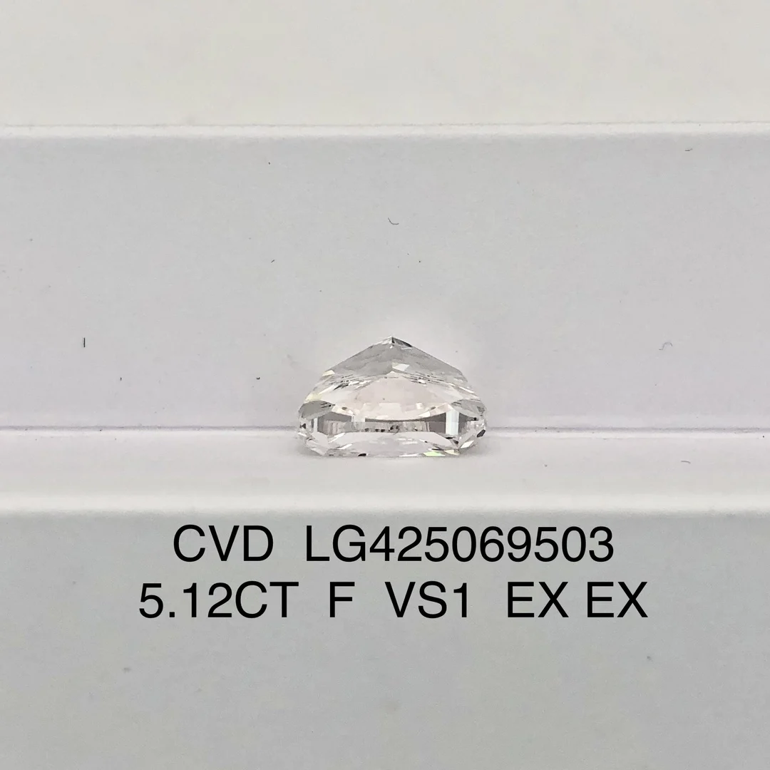 IGI 5.12CT F VS1 Cushion Cut Lab Grown Diamond CVD Diamond Stone igi Certified With Certificate