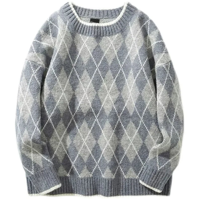 Women Plaid Knitted Sweater Autumn Winter