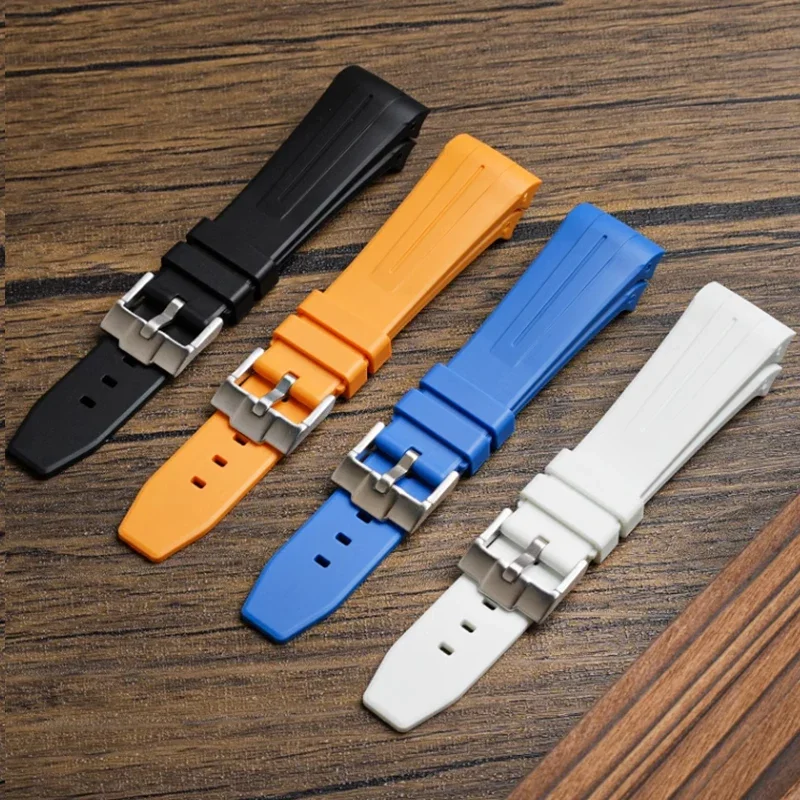 22mm Quick Release Curved End Waterproof TPU Rubber Watch Band Bracelet