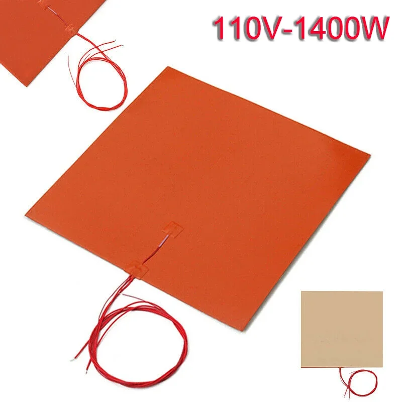 400*400MM 110V/220V 1400W Silicone Heater Mat Pad For Printer Heated Bed Heating For Household Tool Decoration