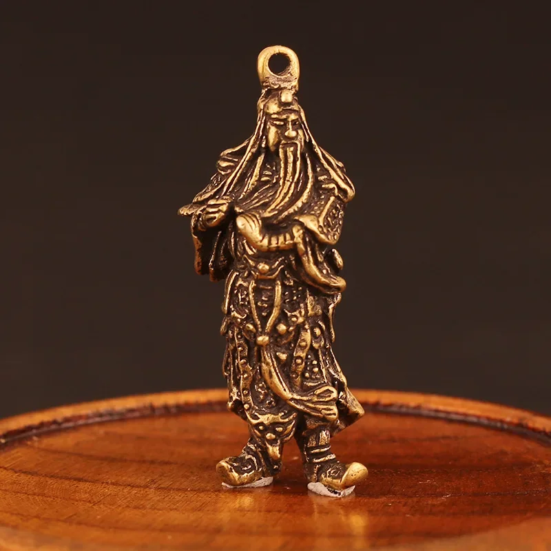 

Decoration Guan Gong Ornament Vivid Chinese Style Copper Desk Figurine God Of Wealth Handmade Home Miniature Convenient