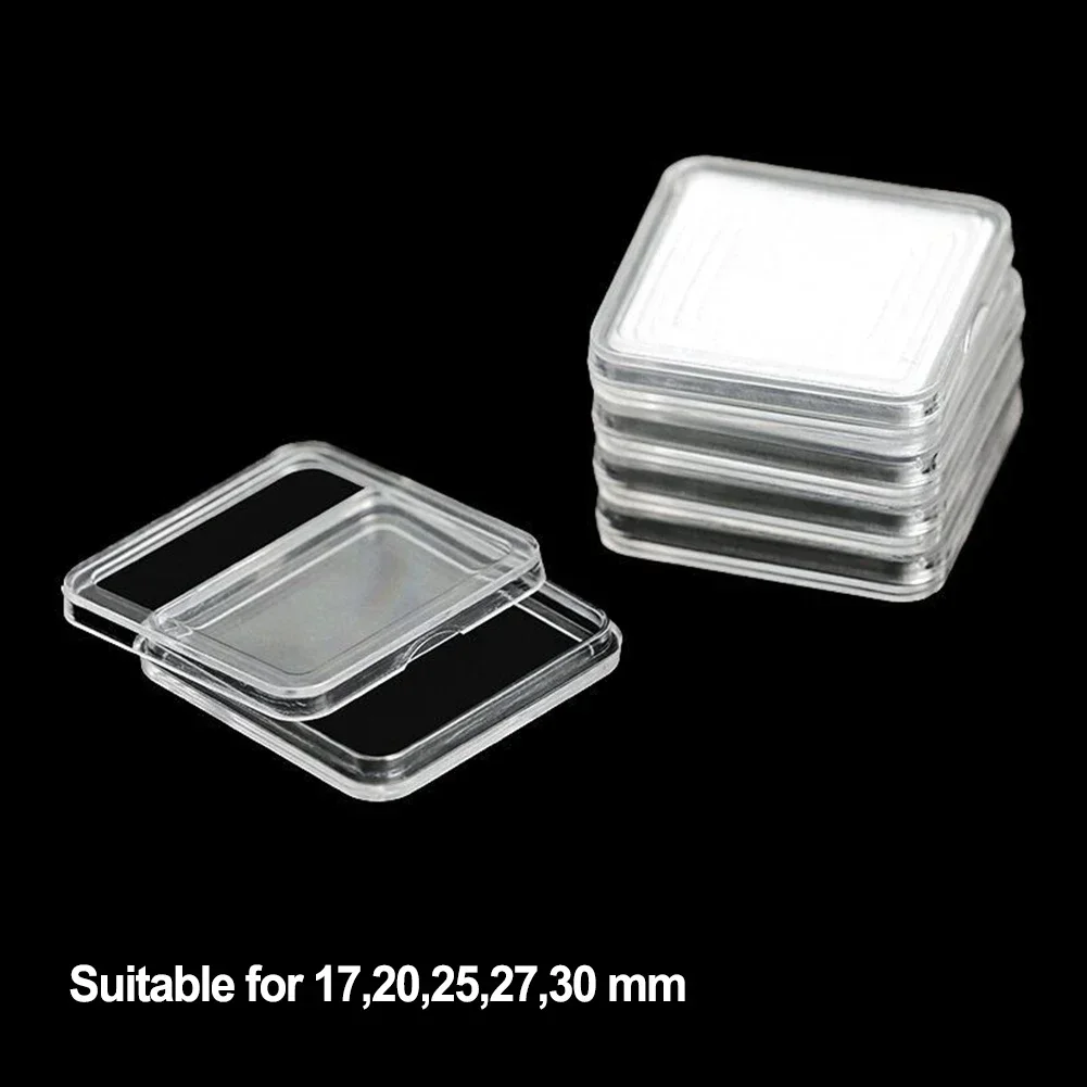 Square Clear Plastic Acrylic Protector Containers Case For Token Board Game Holder Boxes Cards Collection 17/20/25/27/30mm 4