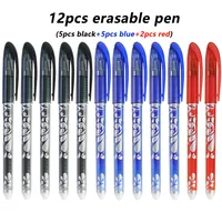 12pcs/set Black/Blue/Red Erasable Gel Pens 3 Colors Fine tip 0.5mm Smooth Writing for Office Students Stationery 1