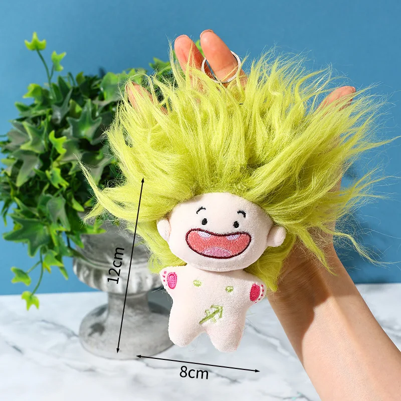 Creative Cute Fried Hair12 Constellation Plush Doll Toys Funny Cartoon Key chain Backpack Pendant Birthday Christmas Party Gift 6