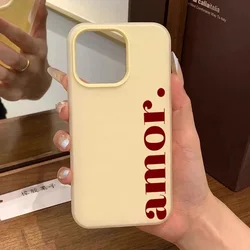 Red Amor. Letter Print Personalized Phone Case Cover - iPhone 15 Plus (NMH - P8560)