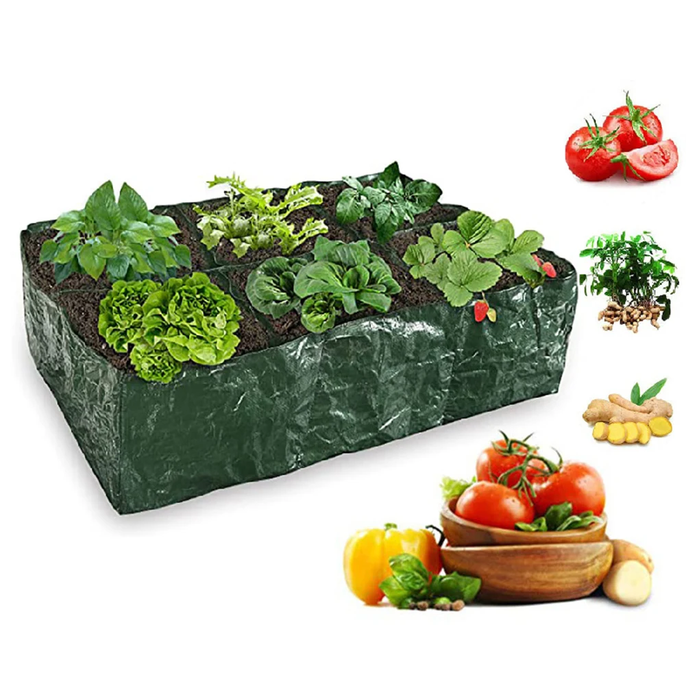 

6 Grids Vegetable Planting Bag Container Portable Flower Plant Growing Bags Reusable Garden Raised Planting Bed Courtyard Decor