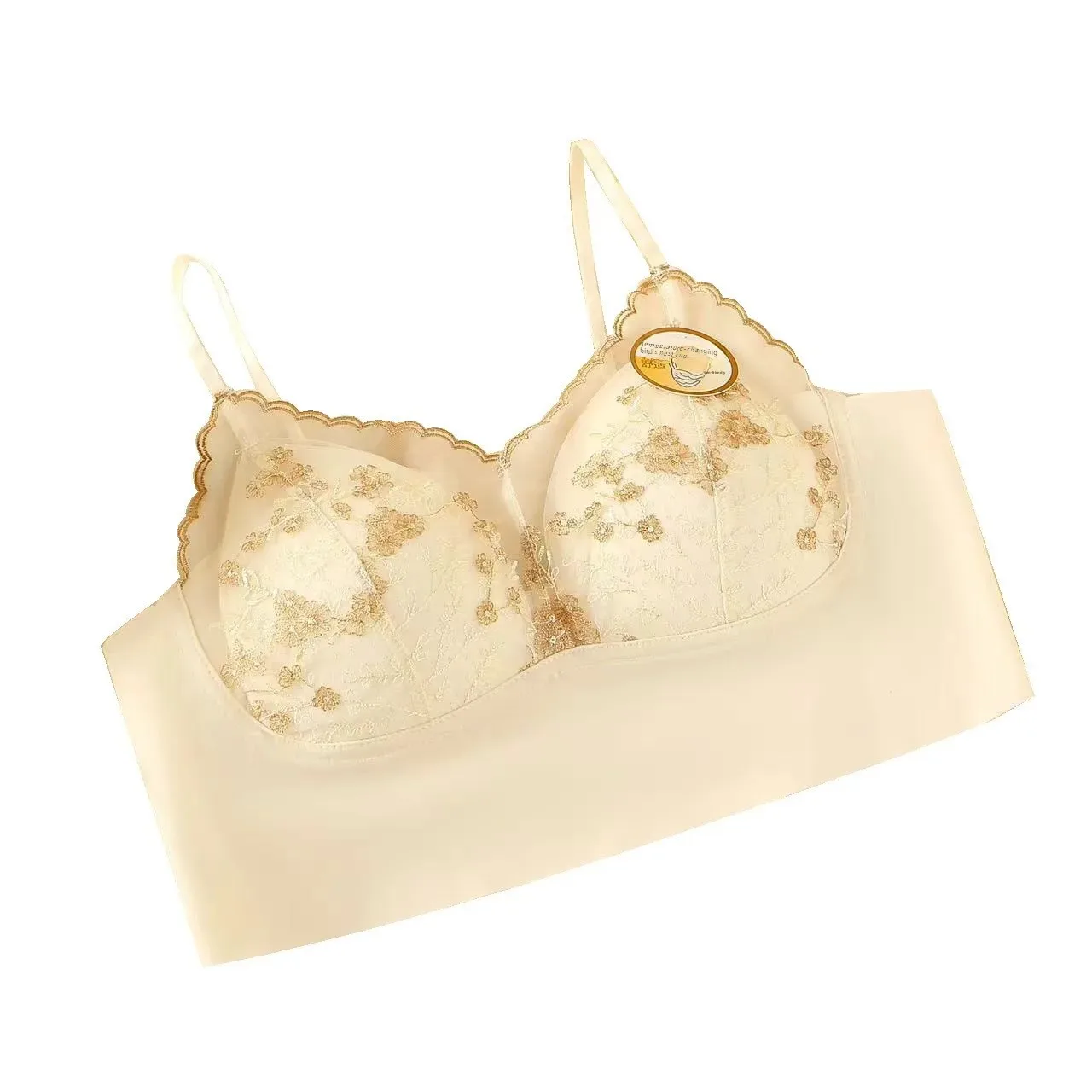 New Thin Sensation High Luxury Comfortable French Lace Underwear Autumn Winter Bra Temperature Changing Bird's Nest Cup