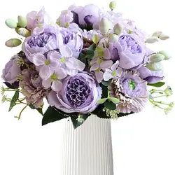 Elegant Venus Rose Bouquet - Silk Flower Arrangement for Home and Wedding Decor (Color 6)