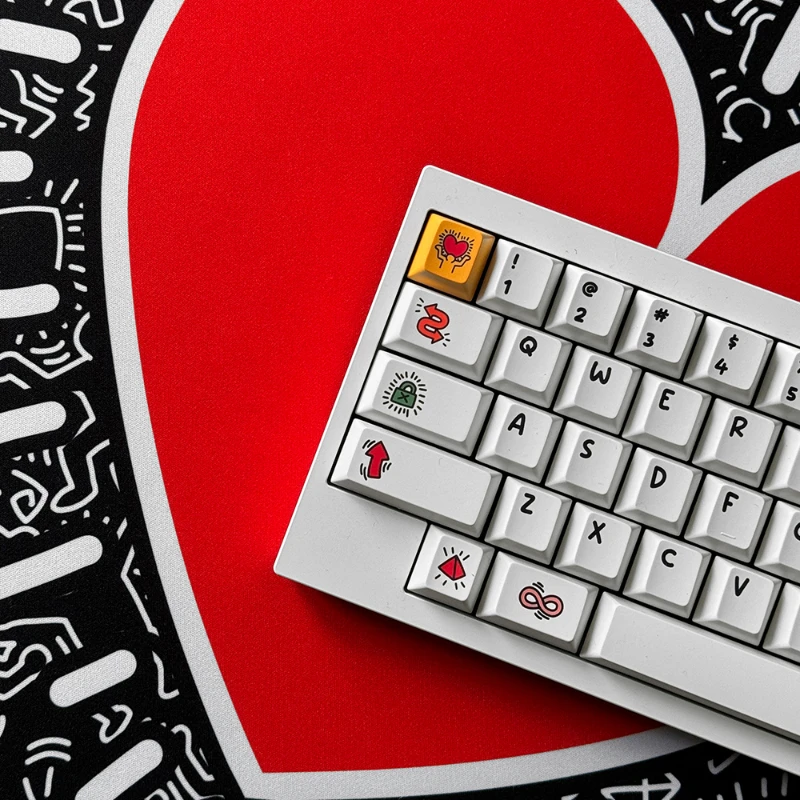 

MiFuny Keith Haring Graffiti Keycaps 165Keys Custom Cherry Profile Simple Mechanical Keyboard Key Caps for Gaming Office Gamers