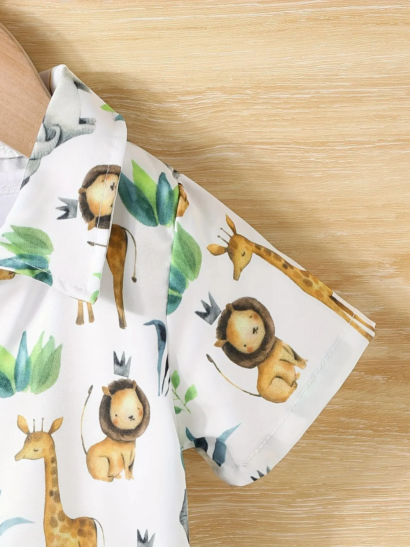 Baby Boy Outfits 2 Piece Summer Casual Small Animal Print Short Sleeve Shorts Holiday Travel Shirt Set Comfortable Breathable