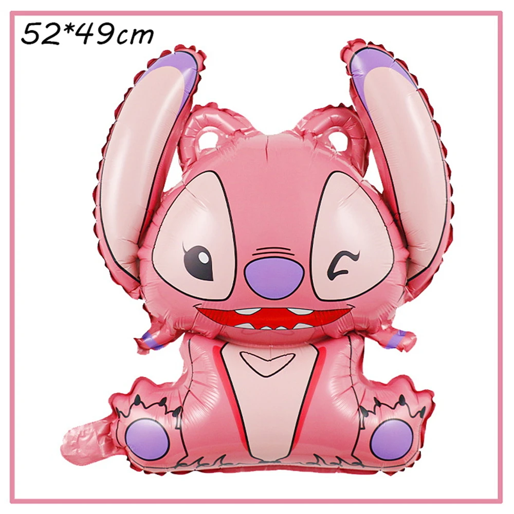 Suministros para decoraciones de fiesta de cumpleaños de Disney Stitch, platos de papel en ángulo de Lilo&Stitch rosa, servilletas, vasos, globos, vajilla para baby shower