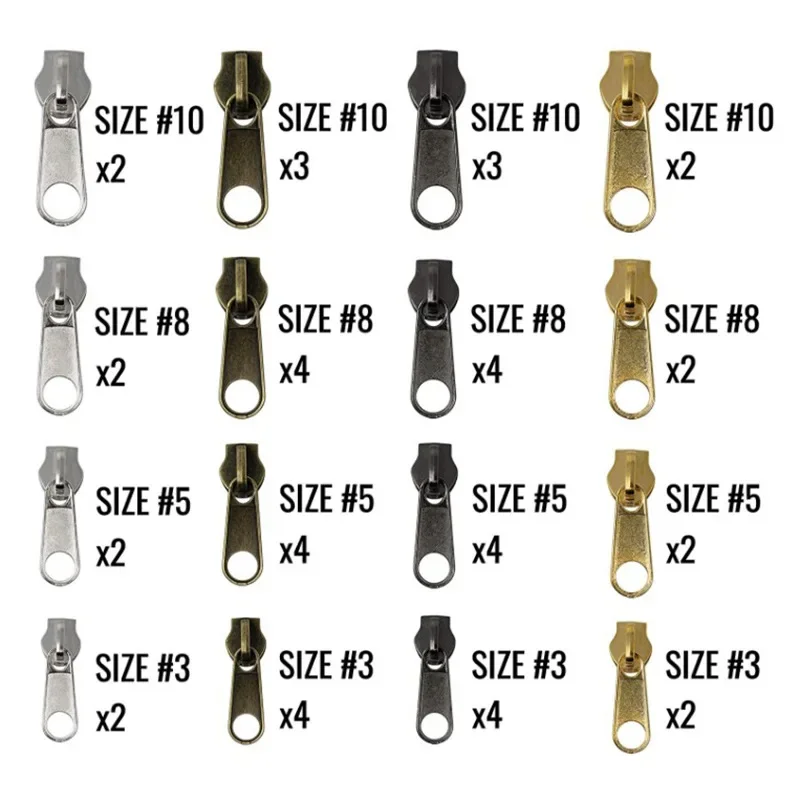 85/197pcs Zipper Sliders Repair Kit Replacement Tent Zipper Head Luggage Puller Slide with Plier for DIY Sewing Tools