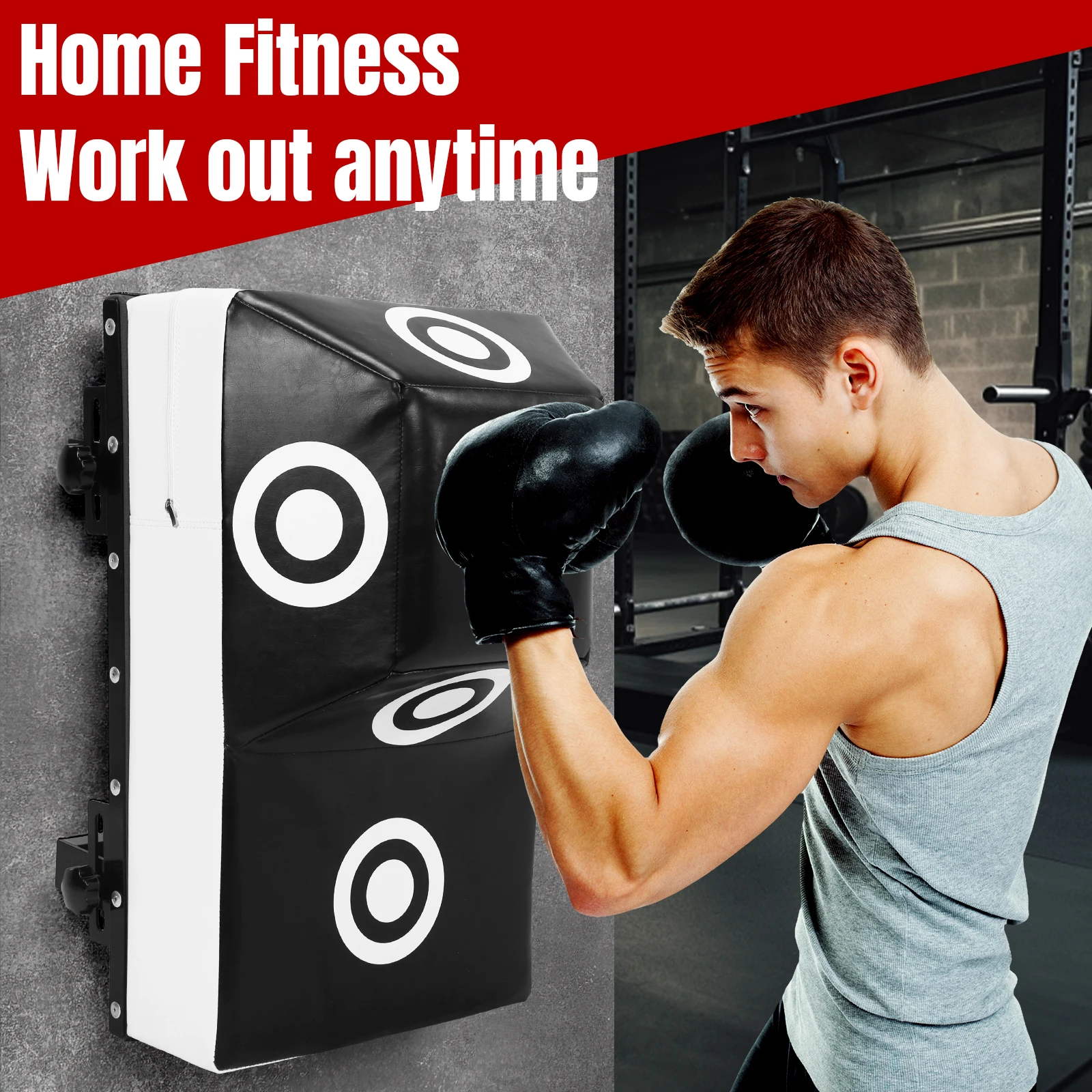 Wall Mount Uppercut Aiming Point Sandbag with Marking Points Bar Boxing Bag High Density Foam for Adults Bedroom/Living Room/Gym