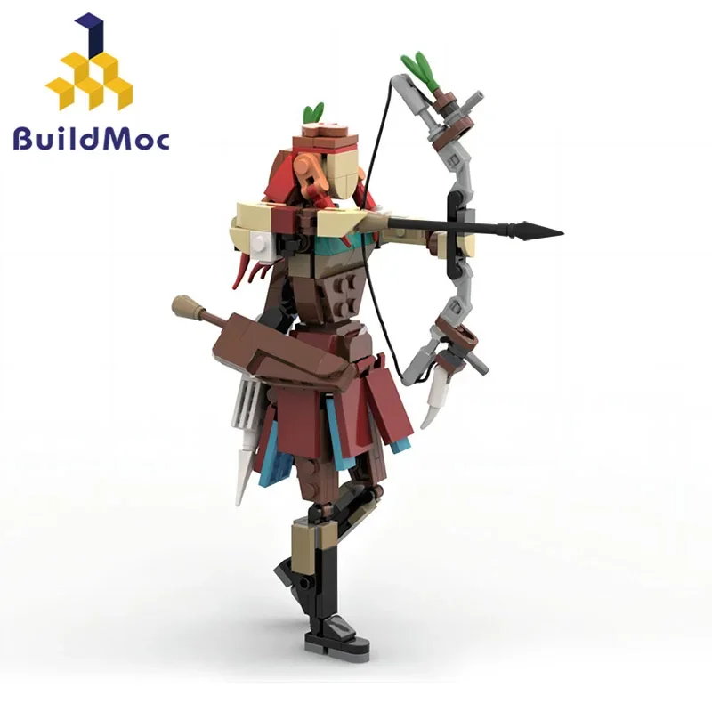 

MOC Horizon Character Aloy Building Blocks Set Zero Dawn Figures Bricks Brickheadz Model Display Toys for Children Birthday Gift