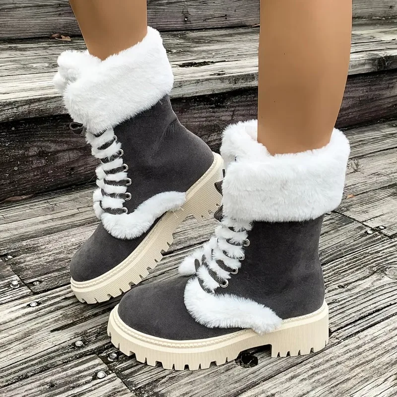 2026 Women Outdoor Durable Cozy Casual Elegant Snow Boots Women Designer Winter Warmth Platform Mid Calf Boots Shoes for Women