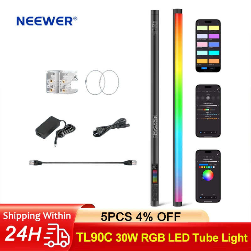 NEEWER TL90C palo de luz de píxel RGB de mano regulable 2500K