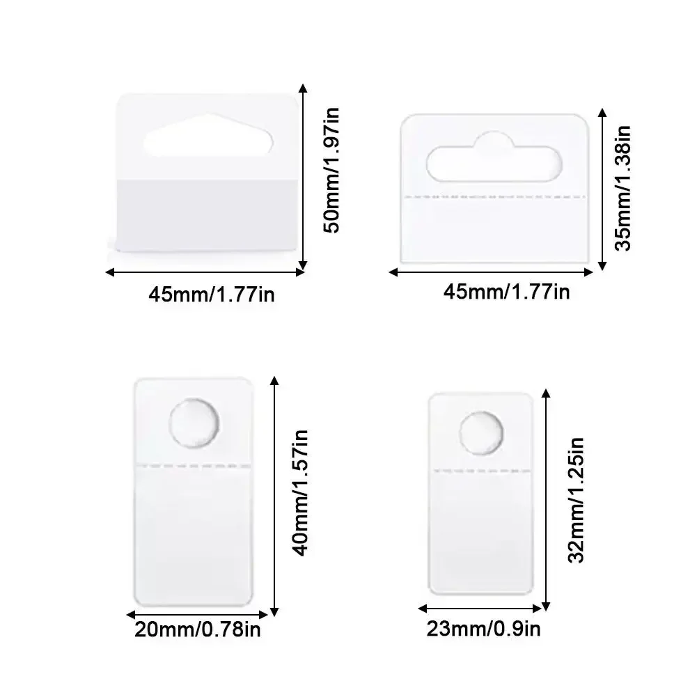 Clear Sticky Hanging Tabs Slot Hole Clear Sticky Tab Self Adhesive Hang Tab for Office Home Sale Item Store Retail Display 100pc