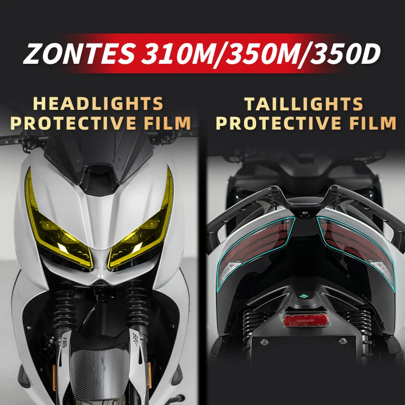 Per Zontes 350D 310M 350M 350E Lampada Per Moto Pellicola Protettiva Trasparente Accessori Per Bici Adesivi Per Fari E Fanali Posteriori